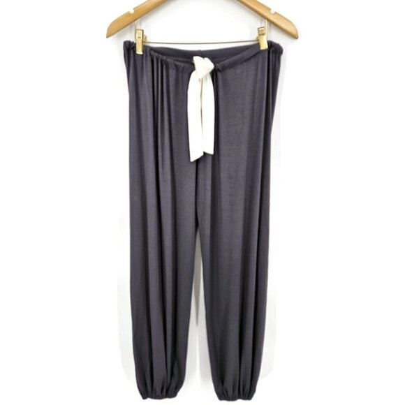 NWOT Eberjey Gisele Slouchy Pajama Pants Womens M Dark Gray Ivory Modal - Picture 1 of 5